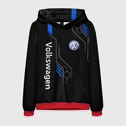 Толстовка-худи мужская Volkswagen - blue technology, цвет: 3D-красный