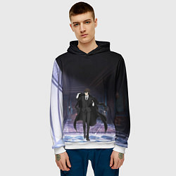 Толстовка-худи мужская Дазай - великий из бродячих псов, цвет: 3D-белый — фото 2