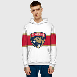 Толстовка-худи мужская Florida panthers - uniform - hockey, цвет: 3D-белый — фото 2