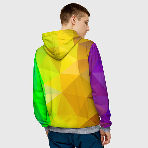 Мужская толстовка Жёлто-зелёная геометрия / 3D-Меланж – фото 4