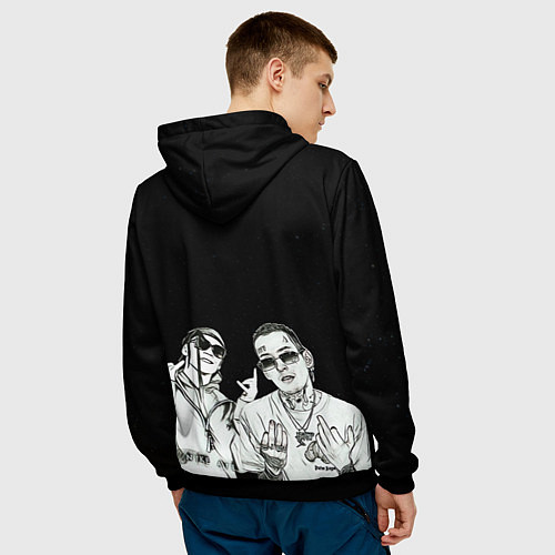Мужская толстовка Bandana - Kizaru and Big Baby Tape / 3D-Черный – фото 4