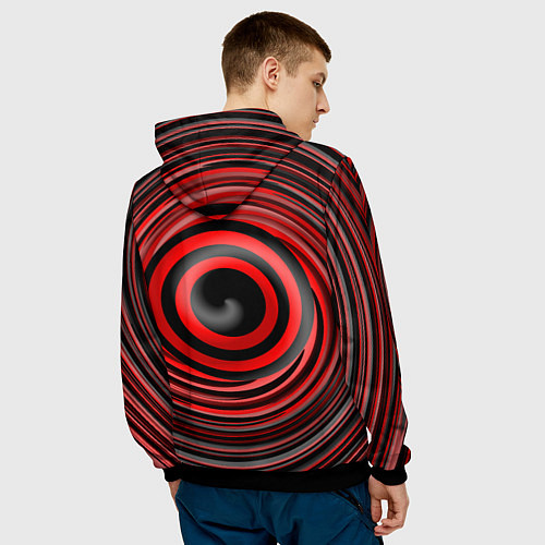 Мужская толстовка Красно-черный вихрь / 3D-Черный – фото 4