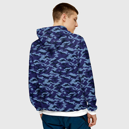 Мужская толстовка Камуфляж охрана - Сергей / 3D-Белый – фото 4