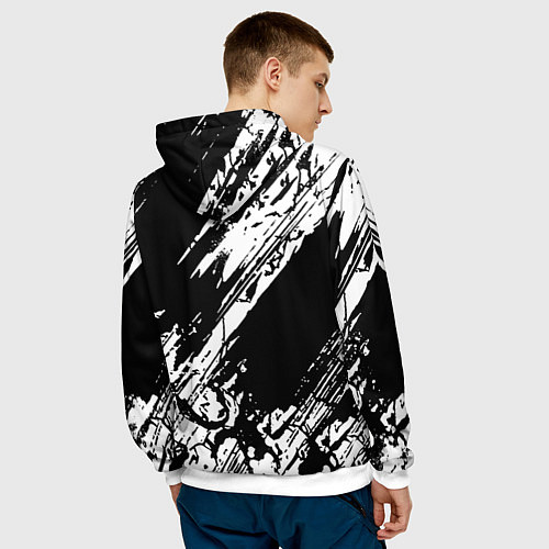 Мужская толстовка Mitsubishi - белый пятна / 3D-Белый – фото 4