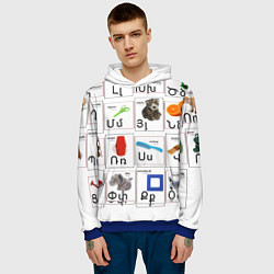 Толстовка-худи мужская Армения моя Букварь, цвет: 3D-синий — фото 2