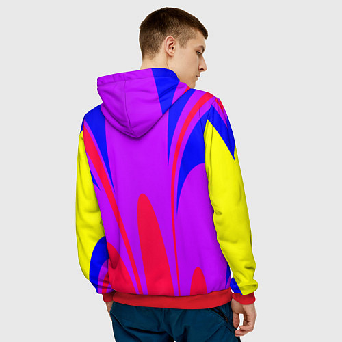 Мужская толстовка Яркий цветной мотив / 3D-Красный – фото 4