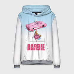 Толстовка-худи мужская Барби на дороге, цвет: 3D-меланж