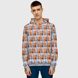 Толстовка-худи мужская Паттерн - Райан Гослинг, цвет: 3D-меланж — фото 2