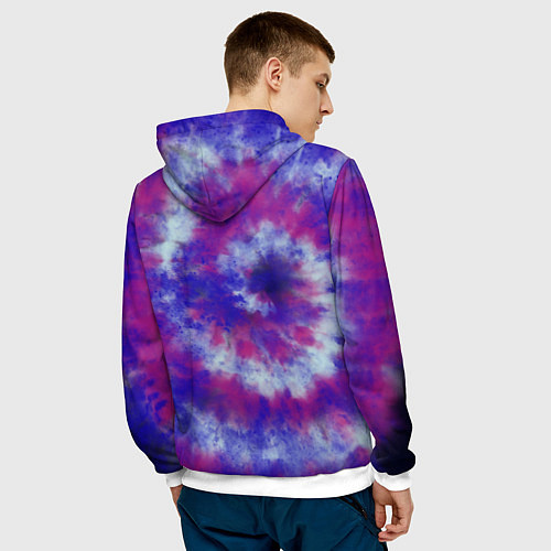 Мужская толстовка Tie-Dye дизайн / 3D-Белый – фото 4