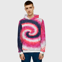 Толстовка-худи мужская Tie-Dye дизайн, цвет: 3D-белый — фото 2