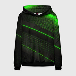 Мужская толстовка Зеленая абстракция со светом