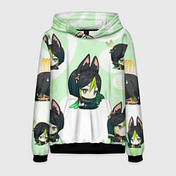 Толстовка-худи мужская Chibi Tighnari Genshin Impact, цвет: 3D-черный