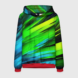 Толстовка-худи мужская Green abstract, цвет: 3D-красный