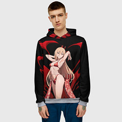 Толстовка-худи мужская Пауэр - демон крови, цвет: 3D-меланж — фото 2