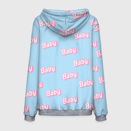 Мужская толстовка Baby - Barbie style: blue pattern / 3D-Меланж – фото 2