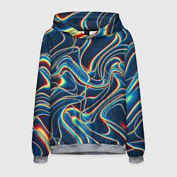 Толстовка-худи мужская Abstract waves, цвет: 3D-меланж