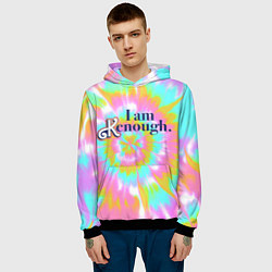 Толстовка-худи мужская I am Kenough - retro tie-dye, цвет: 3D-черный — фото 2