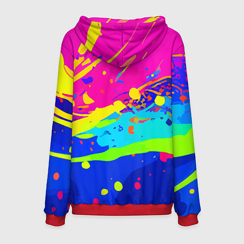 Мужская толстовка Красочная абстрактная композиция / 3D-Красный – фото 2