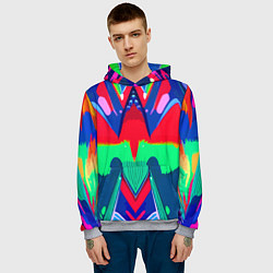 Толстовка-худи мужская Abstract mirror composition, цвет: 3D-меланж — фото 2