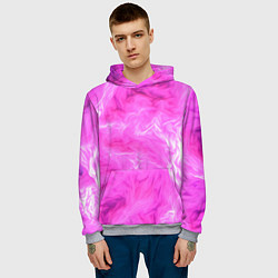 Толстовка-худи мужская Розовый нежный фон, цвет: 3D-меланж — фото 2