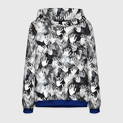 Мужская толстовка Черно-белые отпечатки ладоней