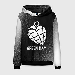 Толстовка-худи мужская Green Day glitch на темном фоне, цвет: 3D-черный