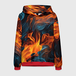 Толстовка-худи мужская Пламя огня, цвет: 3D-красный
