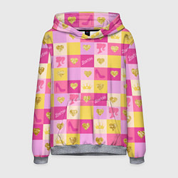 Мужская толстовка Барби: желтые и розовые квадраты паттерн