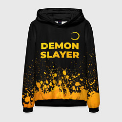 Мужская толстовка Demon Slayer - gold gradient: символ сверху