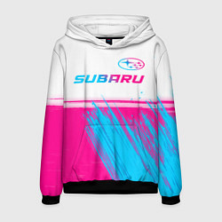 Мужская толстовка Subaru neon gradient style: символ сверху