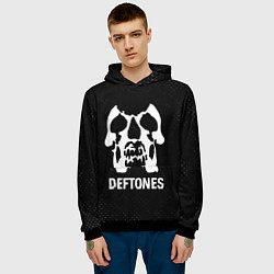 Толстовка-худи мужская Deftones glitch на темном фоне, цвет: 3D-черный — фото 2