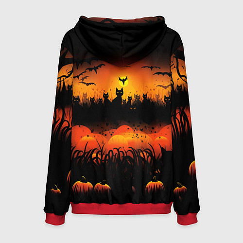 Мужская толстовка Кошки хэллоуина / 3D-Красный – фото 2