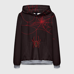 Толстовка-худи мужская Красная паутина, цвет: 3D-меланж