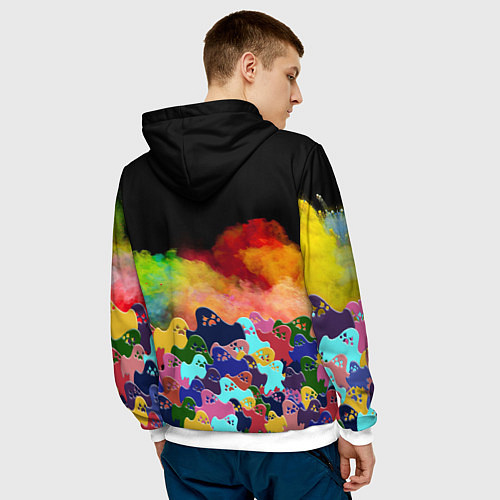 Мужская толстовка Приведения из дыма / 3D-Белый – фото 4