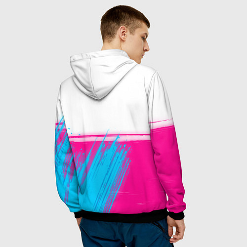 Мужская толстовка Arctic Monkeys neon gradient style: символ сверху / 3D-Черный – фото 4