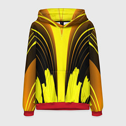 Толстовка-худи мужская Черно-желтые мотивы, цвет: 3D-красный