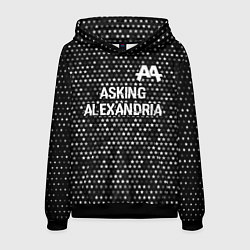 Толстовка-худи мужская Asking Alexandria glitch на темном фоне: символ св, цвет: 3D-черный