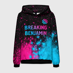Мужская толстовка Breaking Benjamin - neon gradient: символ сверху