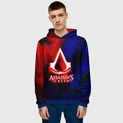 Толстовка-худи мужская Assassins Creed fire, цвет: 3D-синий — фото 2