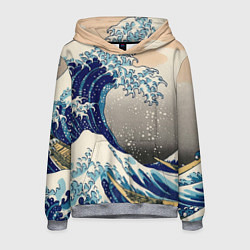 Толстовка-худи мужская Великая волна от Канагава, цвет: 3D-меланж