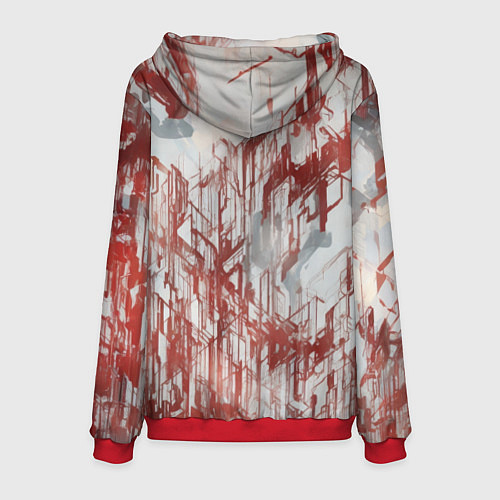 Мужская толстовка Стальная девушка-андроид / 3D-Красный – фото 2