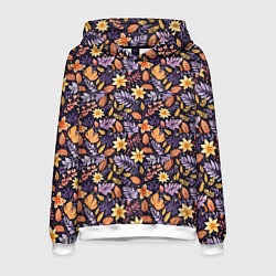 Мужская толстовка Паттерн из листочков и цветочков