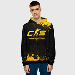 Толстовка-худи мужская Counter-Strike 2 - gold gradient, цвет: 3D-черный — фото 2