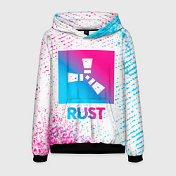 Толстовка-худи мужская Rust neon gradient style, цвет: 3D-черный