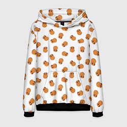 Толстовка-худи мужская Мини капибары, цвет: 3D-черный