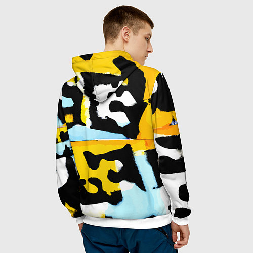 Мужская толстовка Абстрактная композиция / 3D-Белый – фото 4