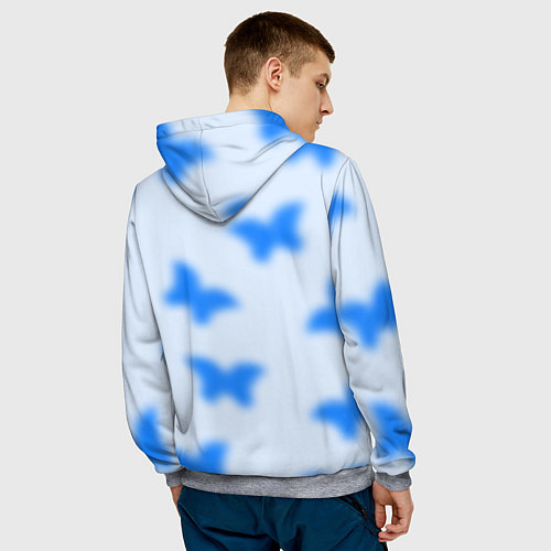 Мужская толстовка Y2K blue butterfly / 3D-Меланж – фото 4