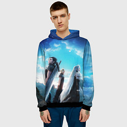 Толстовка-худи мужская Зак Клауд и Сефирот final fantasy 7, цвет: 3D-черный — фото 2