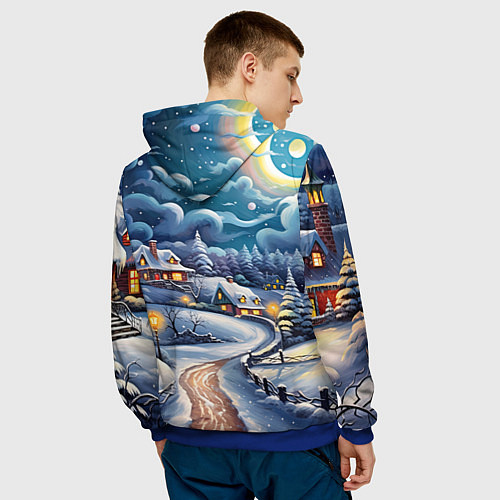 Мужская толстовка Новогоднее настроение / 3D-Синий – фото 4