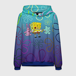 Толстовка-худи мужская Spongebob workout, цвет: 3D-синий